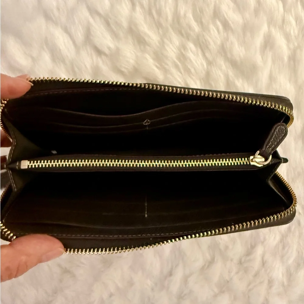 Coach Tan and Brown Signature Zip Wallet - Picture 3 of 3